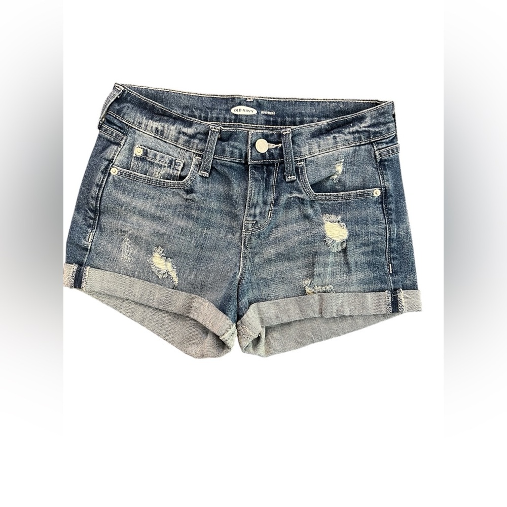 👖 EUC OLD NAVY Distressed Boyfriend Jean Shorts | Women’s Sz 2